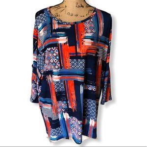 {Cyrus} Abstract Cold Shoulder Top